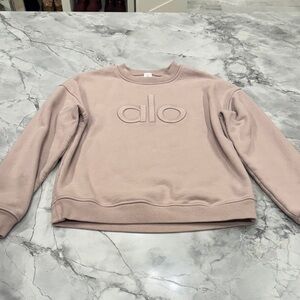 Alo Renown Heavy Weight Emblem Crew Pullover Sweatshirt Size XS